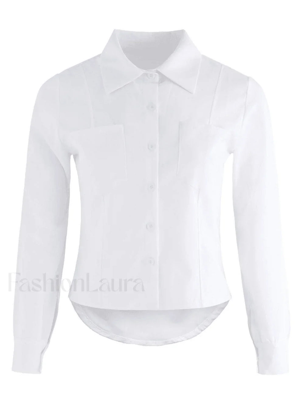 Basic Long Sleeve Button Blouse Shirts