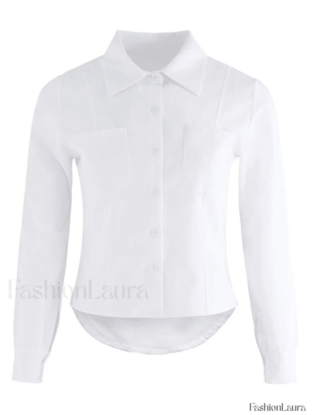Basic Long Sleeve Button Blouse Shirts