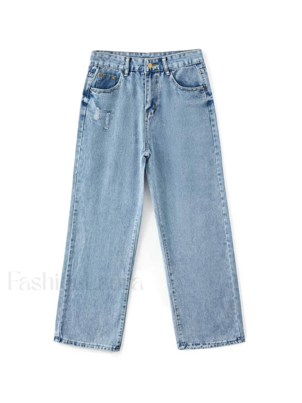 Basic Wash Straight Leg Boyfriend Jeans Boyfriend Jeans