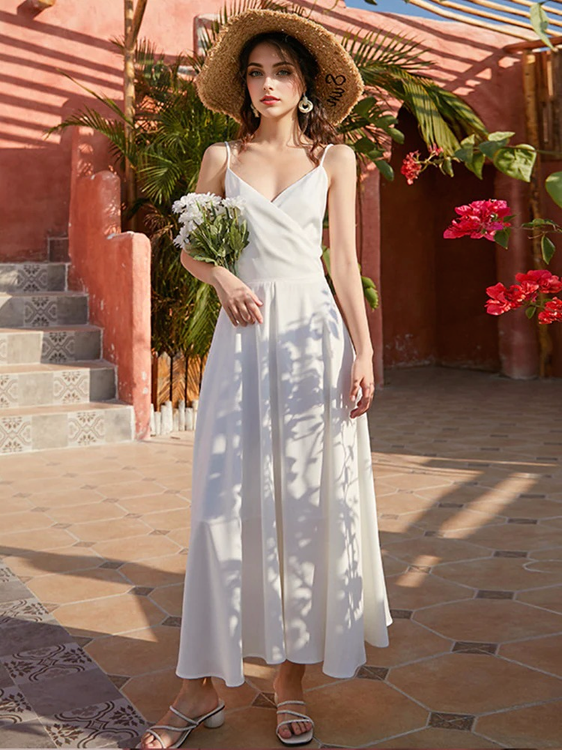 Julia Fashion - Satin  Summer Elegant Sling Dresses