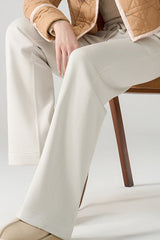 Fleece Lined Thermal Draping Lounge Straight Leg Knit Pants