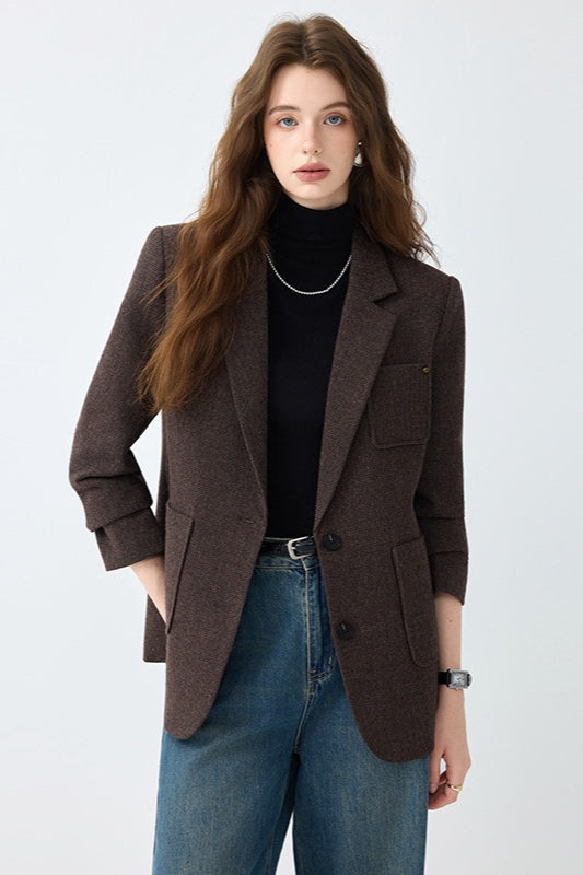 Maillard Brown Wool Blazer