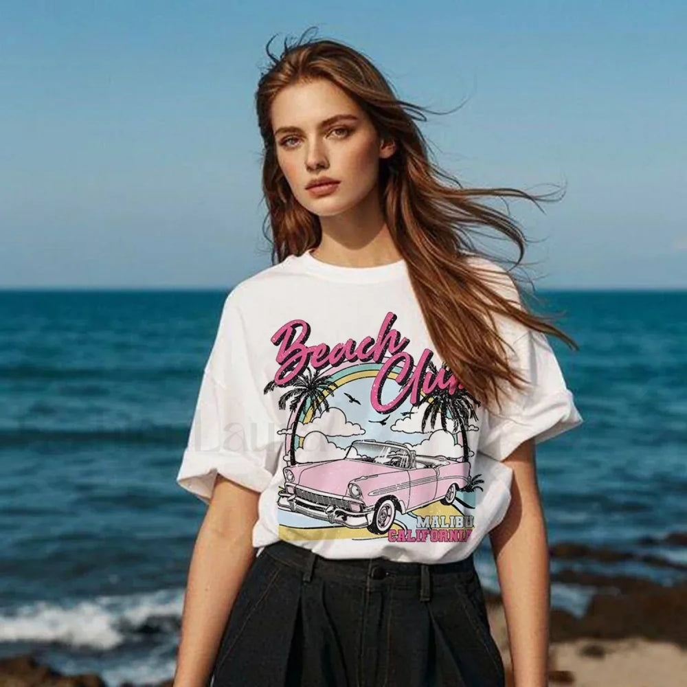 Beach Club Tropical Vacation Graphic T Shirt