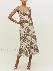 Beach Sweetheart Midi Floral Dress