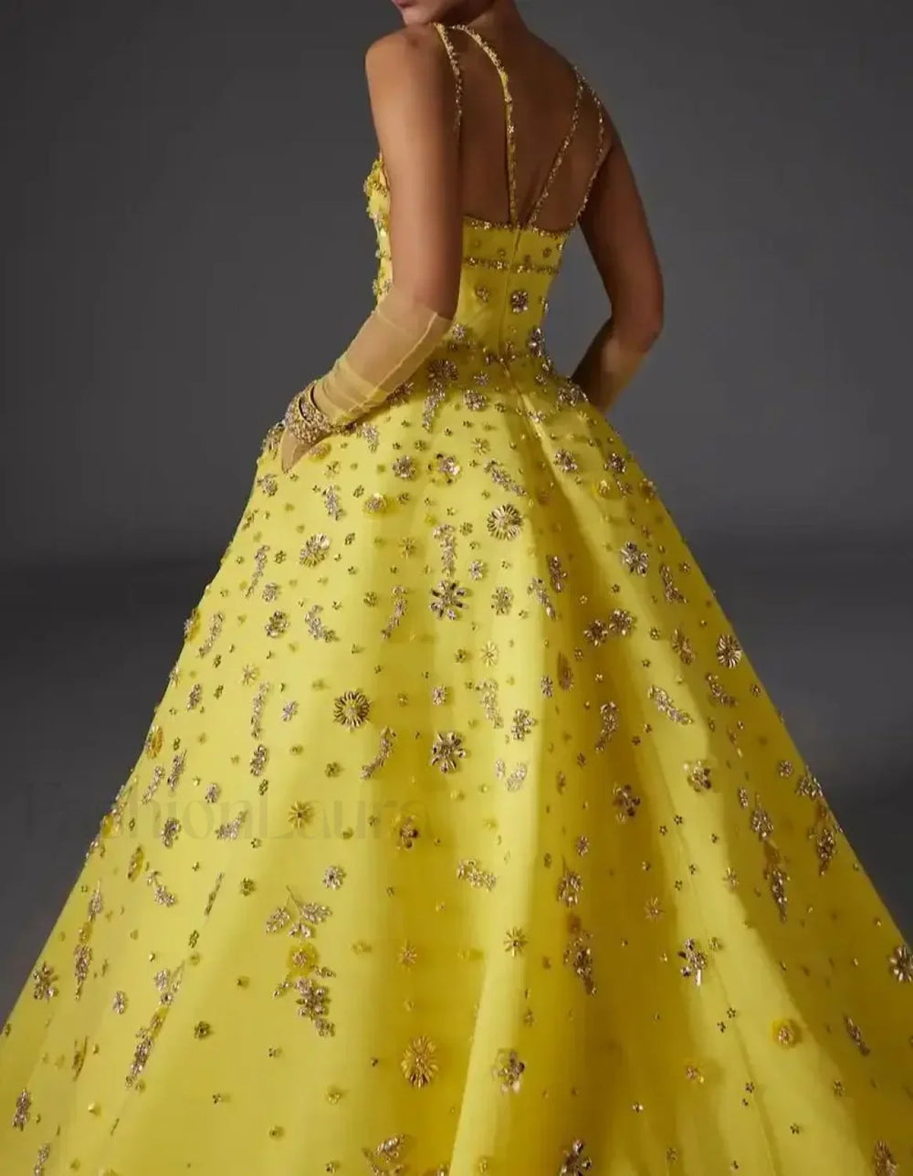 Beaded Floral Strap Maxi Dress