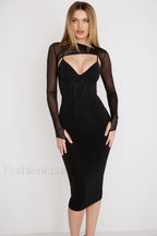 Beatrice Corset Stylish Midi Dress XS / Black