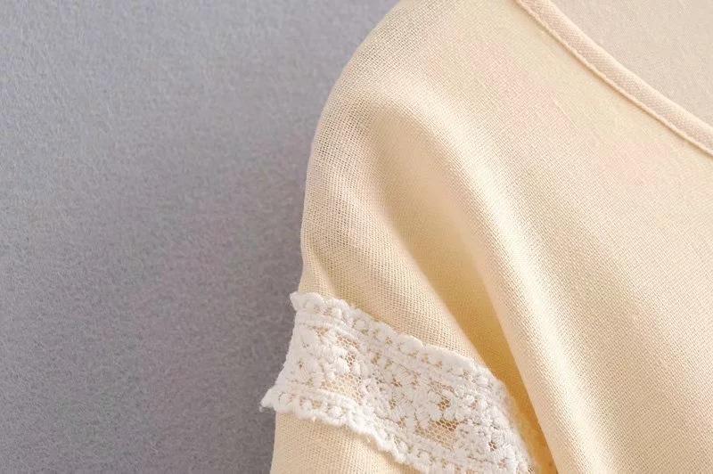 JuliaFashion-Beige Vintage Bohemian Style Mini Dress