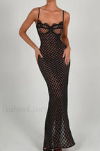 Belindia Lace Stylish Maxi Dress S / Black