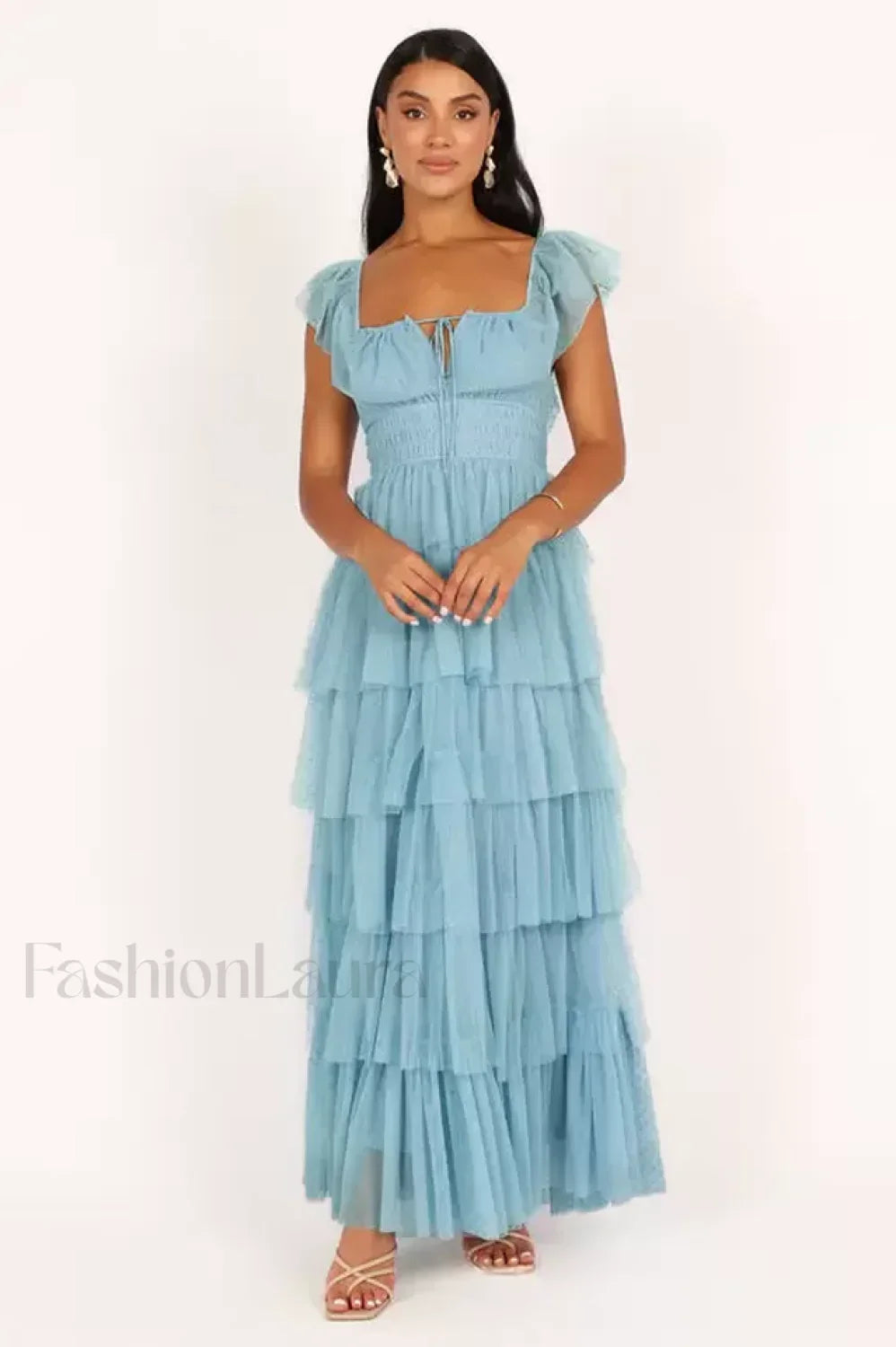 Belle Elegant Maxi Dress S / Blue