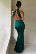 Bianca Cross Over Charming Halter Neck Dress