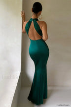 Bianca Cross Over Charming Halter Neck Dress