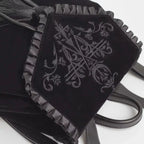 Black Gothic Velvet Witch Harajuku Magic Embroidery Dark Punk Shoulder Bag Black