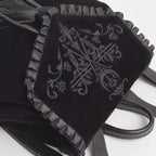 Black Gothic Velvet Witch Harajuku Magic Embroidery Dark Punk Shoulder Bag Black