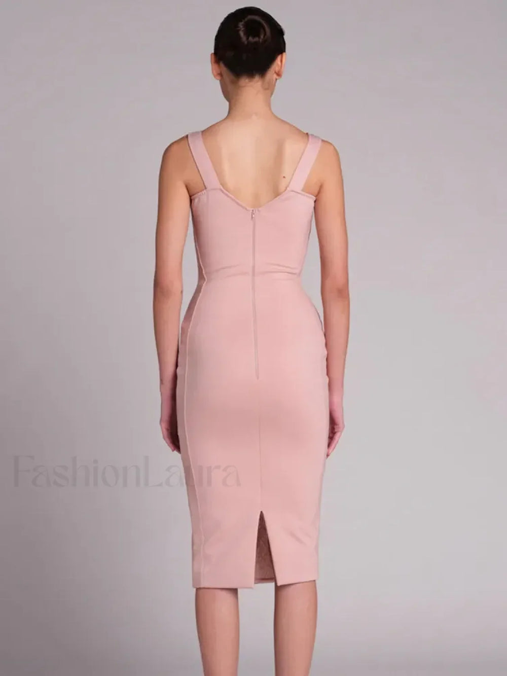 Black Lace Bandage Midi Dress