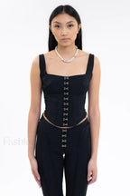 Black Lara Stylish Corset Top