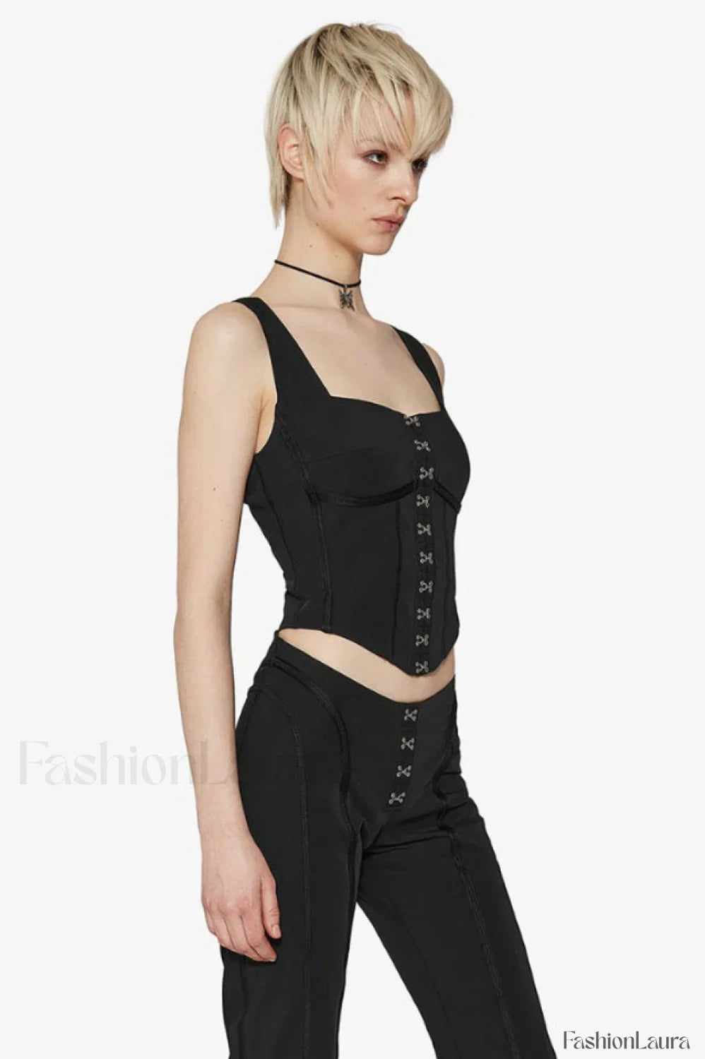 Black Lara Stylish Corset Top
