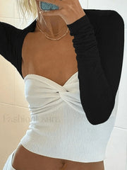 Black Long Sleeve Bolero Shrug Cardigan Sweaters