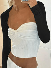 Black Long Sleeve Bolero Shrug Cardigan Sweaters