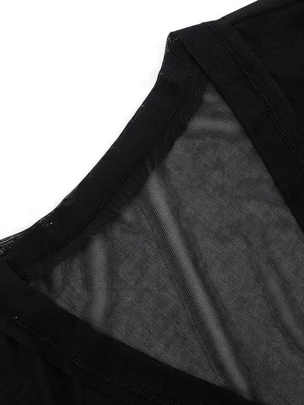 Black Mesh Safety Pin Cardigan Sweaters