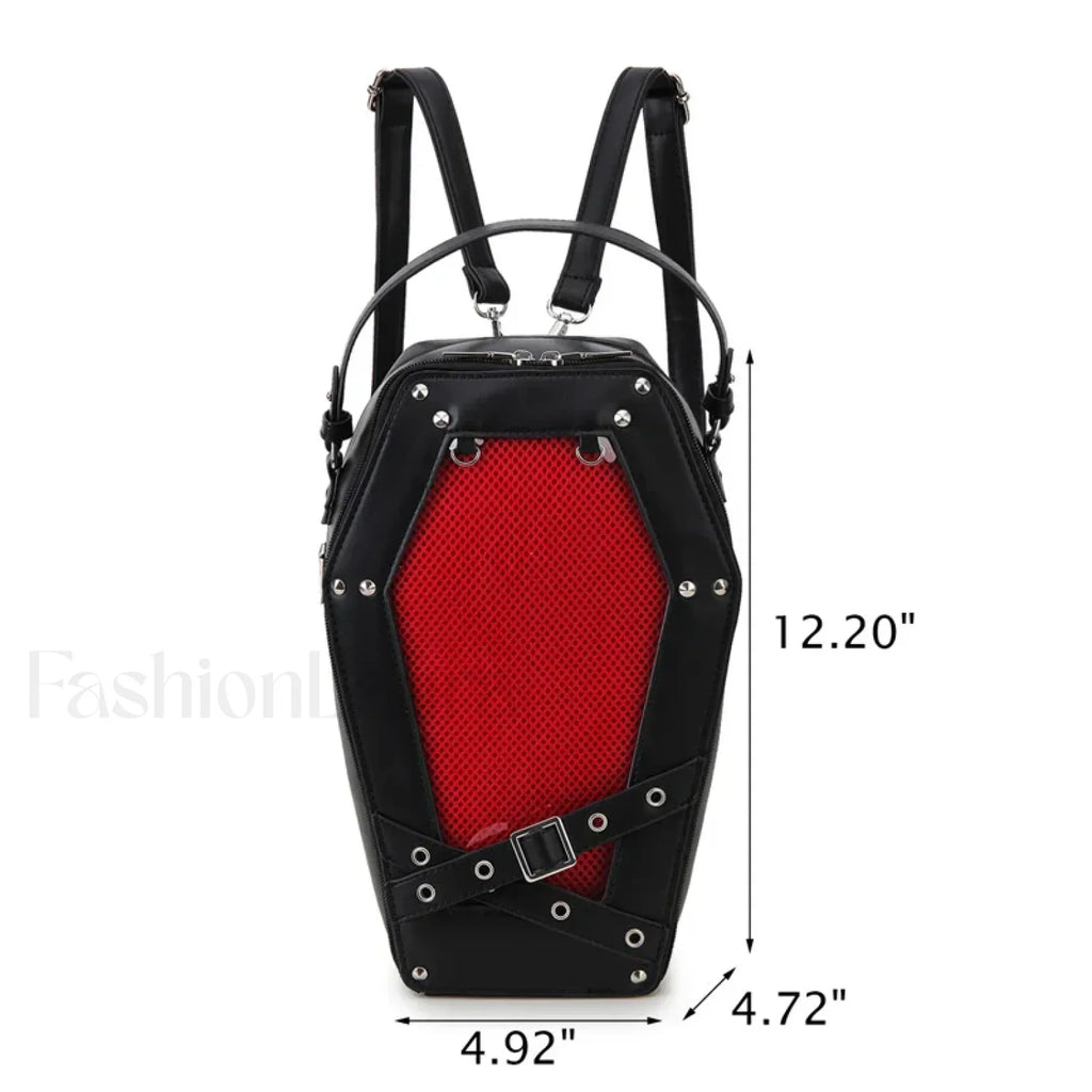 Black Retro Women Gothic Pentagram Fashion Casual Shoulder Leather Designer Unisex Bag Black / ONE SIZE