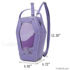 Black Retro Women Gothic Pentagram Fashion Casual Shoulder Leather Designer Unisex Bag PURPLE / ONE SIZE