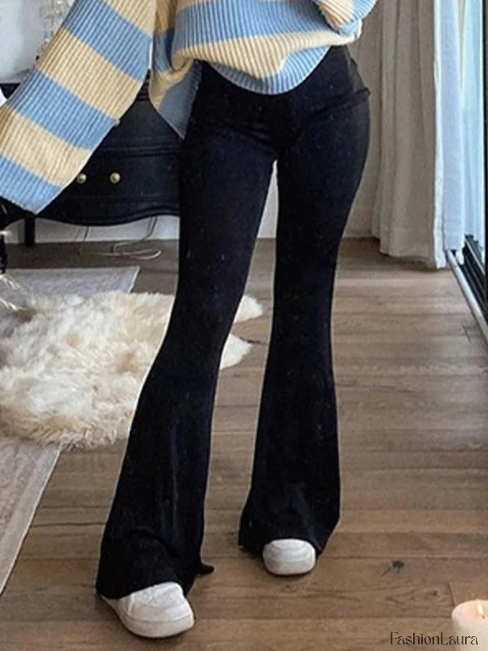 Black Stretch Flare Leg Pants Flare Leg Pants