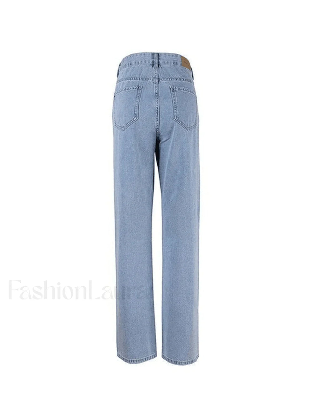 Blue Wash Straight Leg Knee Ripped Jeans Jeans