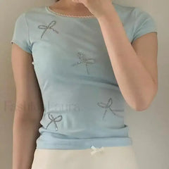 Bohemia Fashion Crew Neck Diamond T Shirt