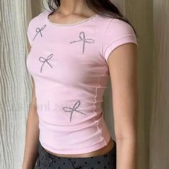 Bohemia Fashion Crew Neck Diamond T Shirt