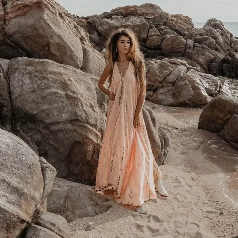 Bohemia Print Halter Boho Dress