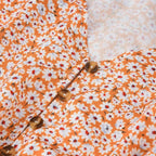 JuliaFashion-Boho Floral Button Yellow-White Sundress