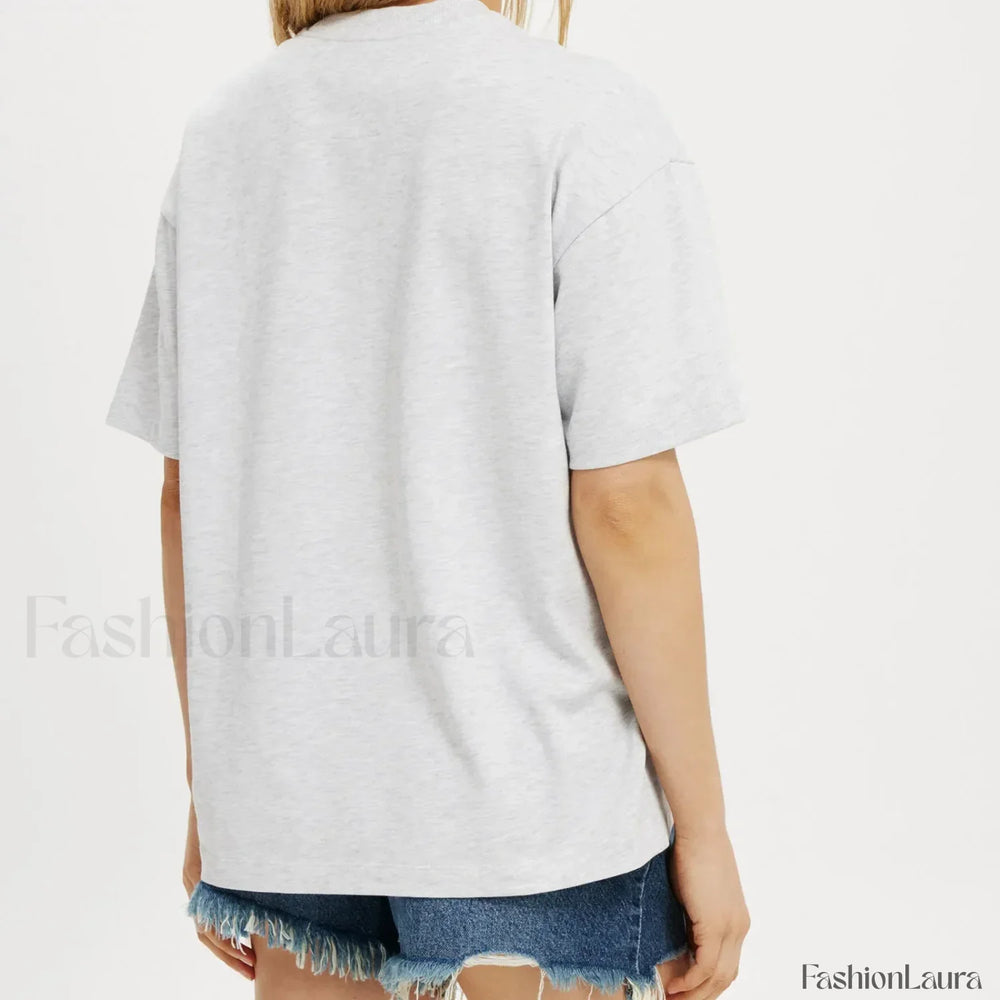 Bow Letter Number Pattern T Shirt