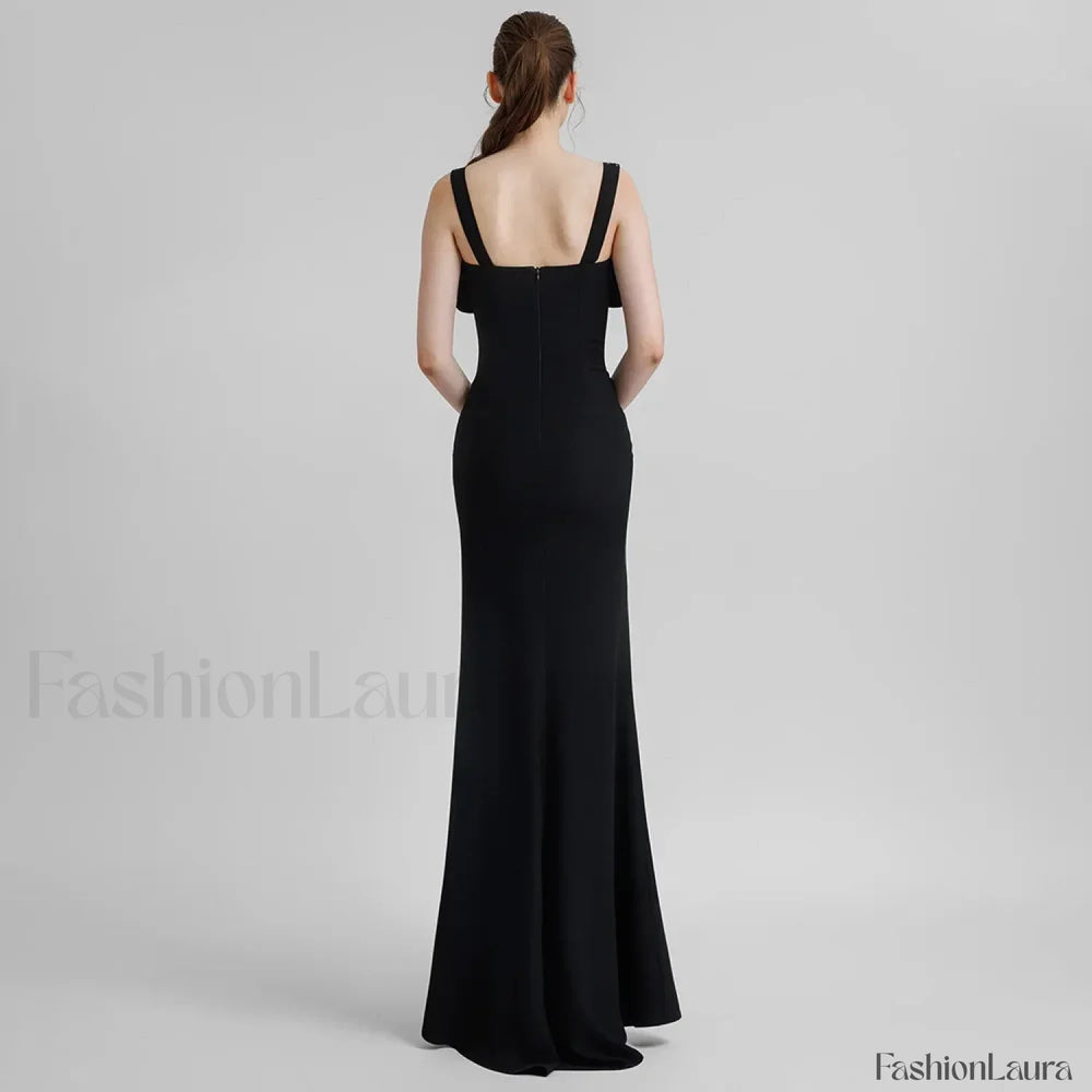 Bow Mesh Spaghetti Maxi Dress