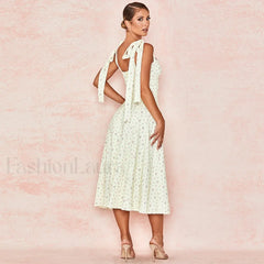 Bow Spaghetti Strap Floral Dress