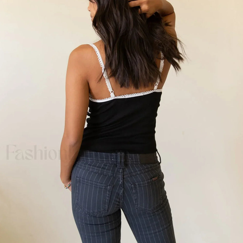 Bow V Neck Club Crop Top