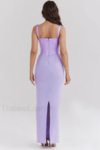 Breeze Orchid Satin Charming Corset Maxi Dress