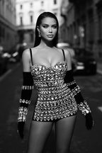 Brisbane Rhinestones Stylish Embellished Mini Dress