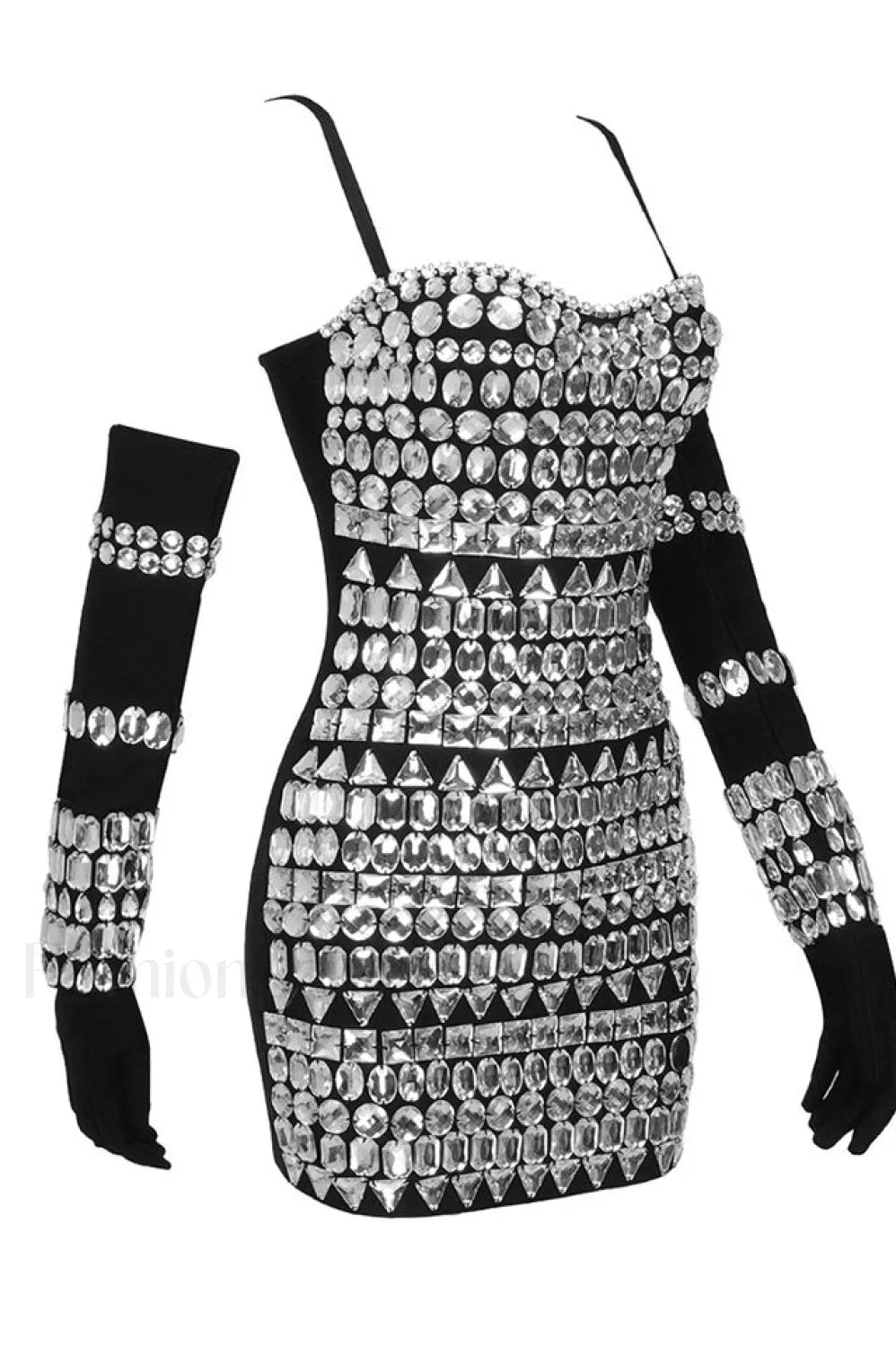 Brisbane Rhinestones Stylish Embellished Mini Dress