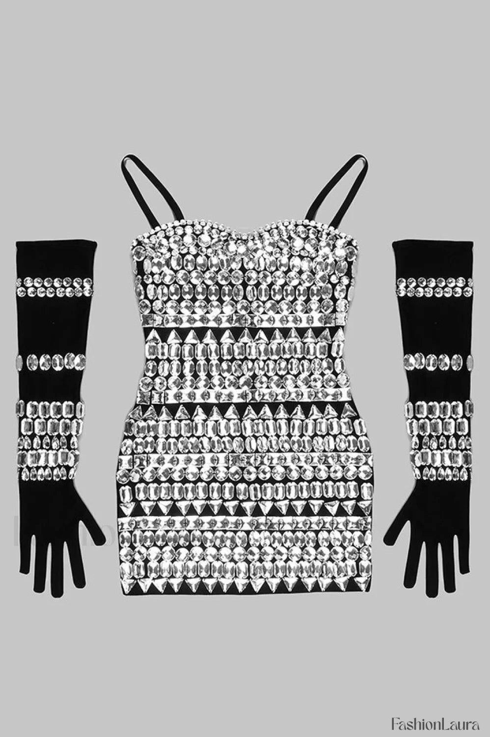 Brisbane Rhinestones Stylish Embellished Mini Dress