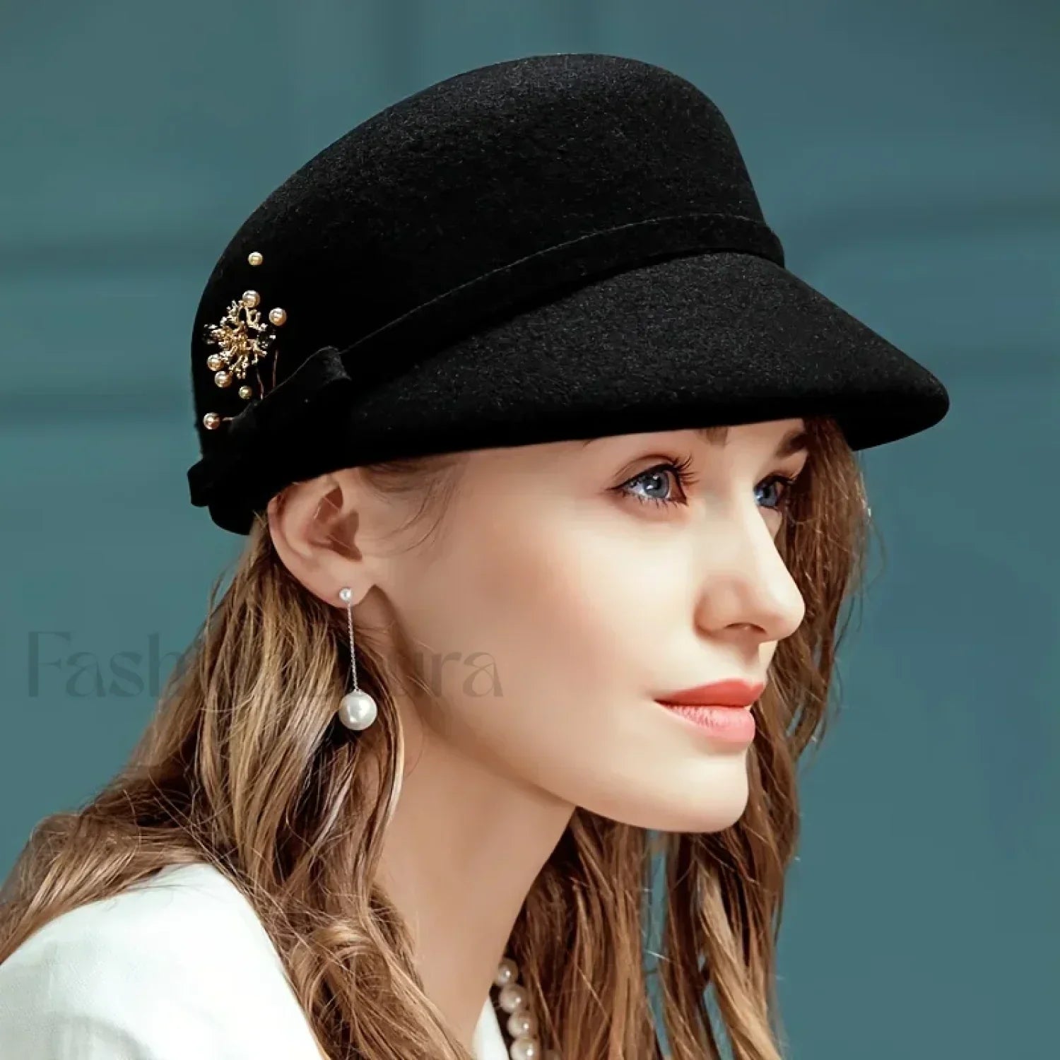 British Top Simple Versatile 100 Percent Wool Winter Hat Black / One Size