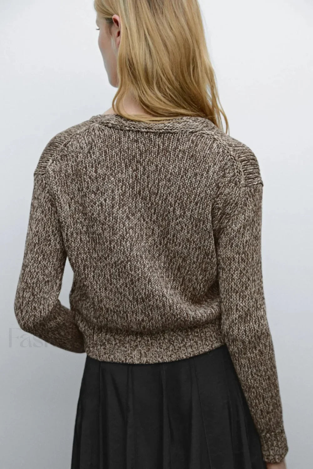 Brown Diamond Knit Cardigan