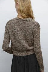 Brown Diamond Knit Cardigan