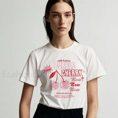 Bubble Cherry Cowgirl Western Alcohol Graphic T Shirt