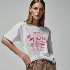 Bubble Cherry Cowgirl Western Alcohol Graphic T Shirt