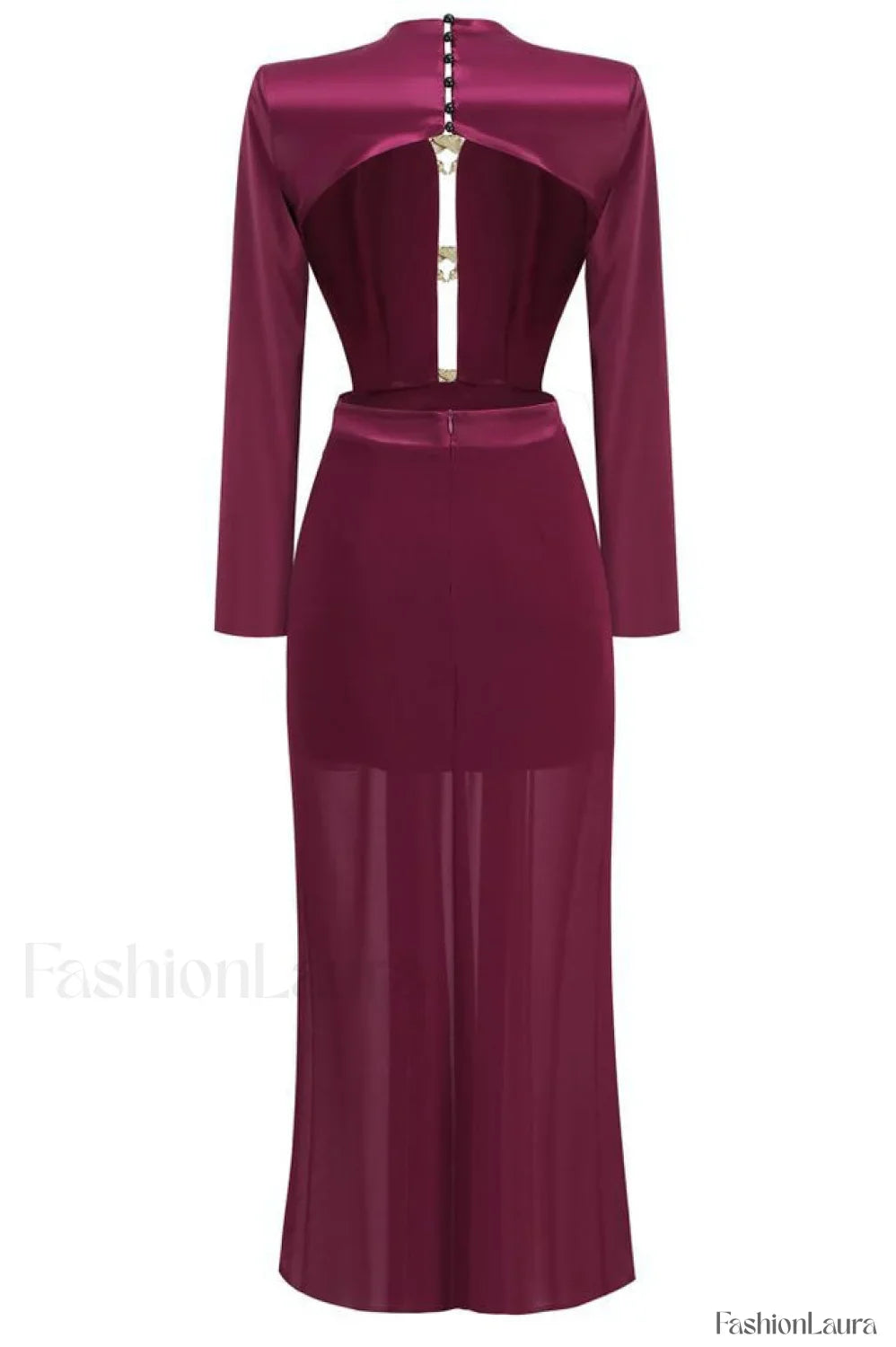 Buckle Detailed Stylish Draped Maxi Dress