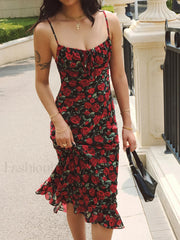 Bulgarian Roses Floral Cami Long Dress Dresses