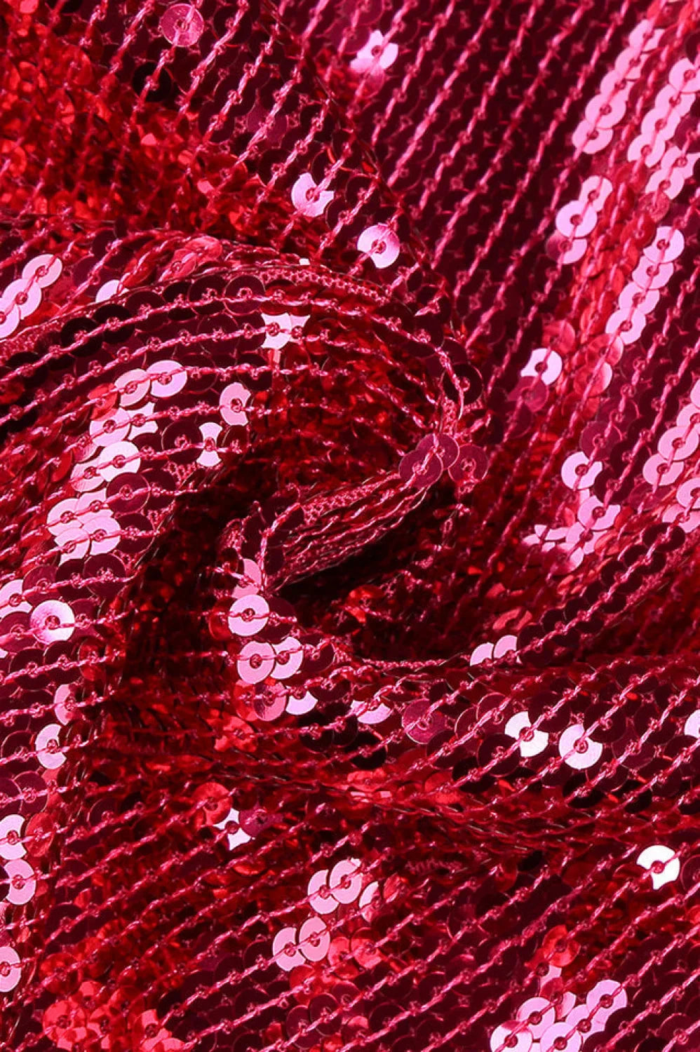 Burgundy Ruched Stylish Sequined Maxi Dress