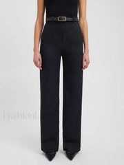 Business Casual Straight Trendy Leg Dress Pants Black / XS Pants