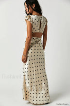Butterfly Babe Lace Charming Polka Dot Maxi Dress