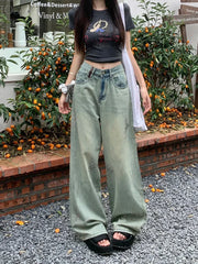 Butterfly Hot Diamond Wide leg Vintage Jeans